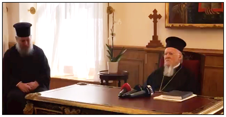 Patriarch Bartholomew at his desk