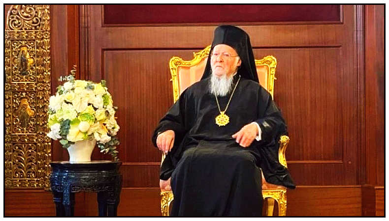 Patriarch Bartholomew on his throne