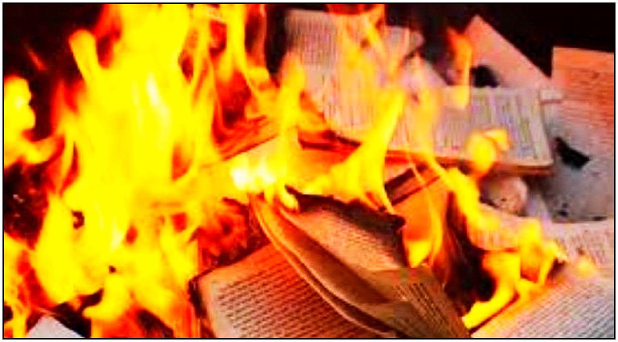 Russians burning Bibles