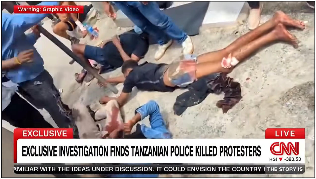 Tanzanian police killed 100s of protesters.