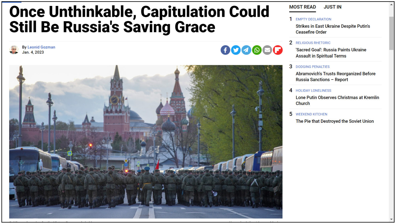 Russia: once unthinkable, capitulation is now a possibility