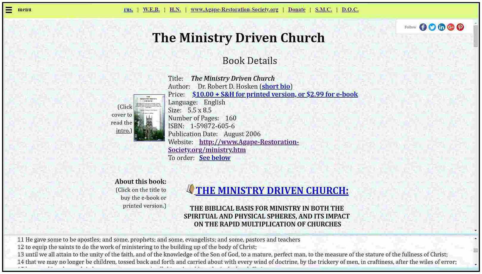 Free e-Book: The Ministry Driven Church